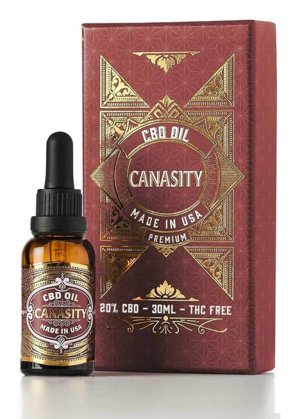 Canasity CBD Oil 20% — 2000 mg broad-spectrum, bottle and box