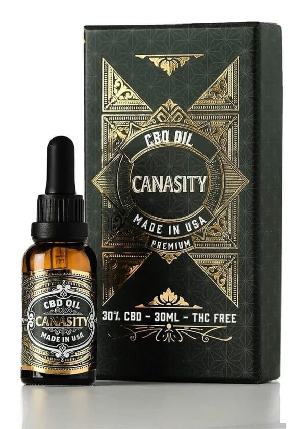Canasity CBD Oil 30% — 3000 mg broad-spectrum, bottle and box